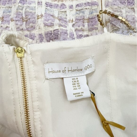 NWT House of Harlow 1960 Tweed Crop Top and Mini Skirt Set - Picture 9 of 12